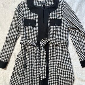 A. Giannetti Black and White Houndstooth Jacket